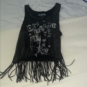 Fringe Tank Top - Black